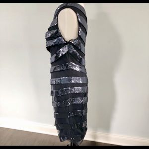 Navy Blue Sequin One Shoulder Cocktail Dress 12